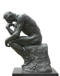 Rodin Thinker isolated on white, clipping path included